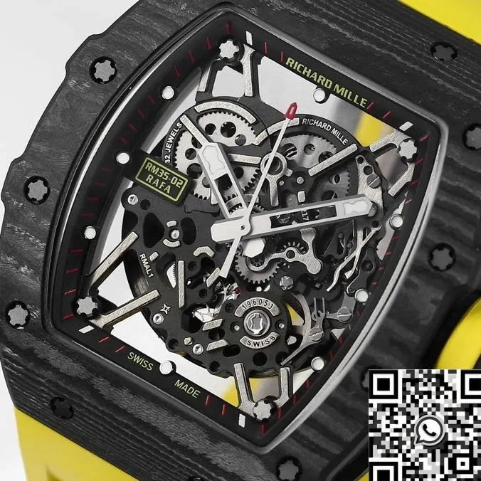 Reliable Richard Mille RM35-02 Yellow Strap Watch BBR Factory 2586