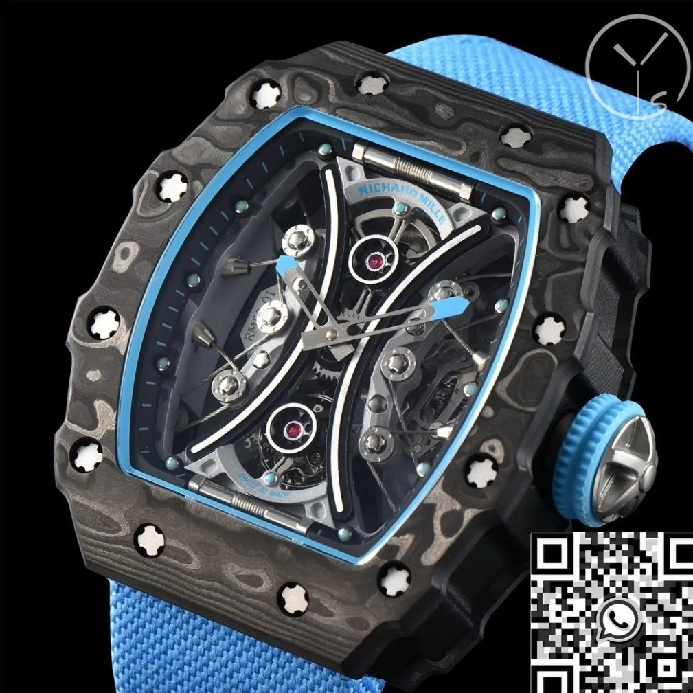 OdorResistant Richard Mille RM53-01 Tourbillon Blue Nylon Strap Watch YS Factory 2871
