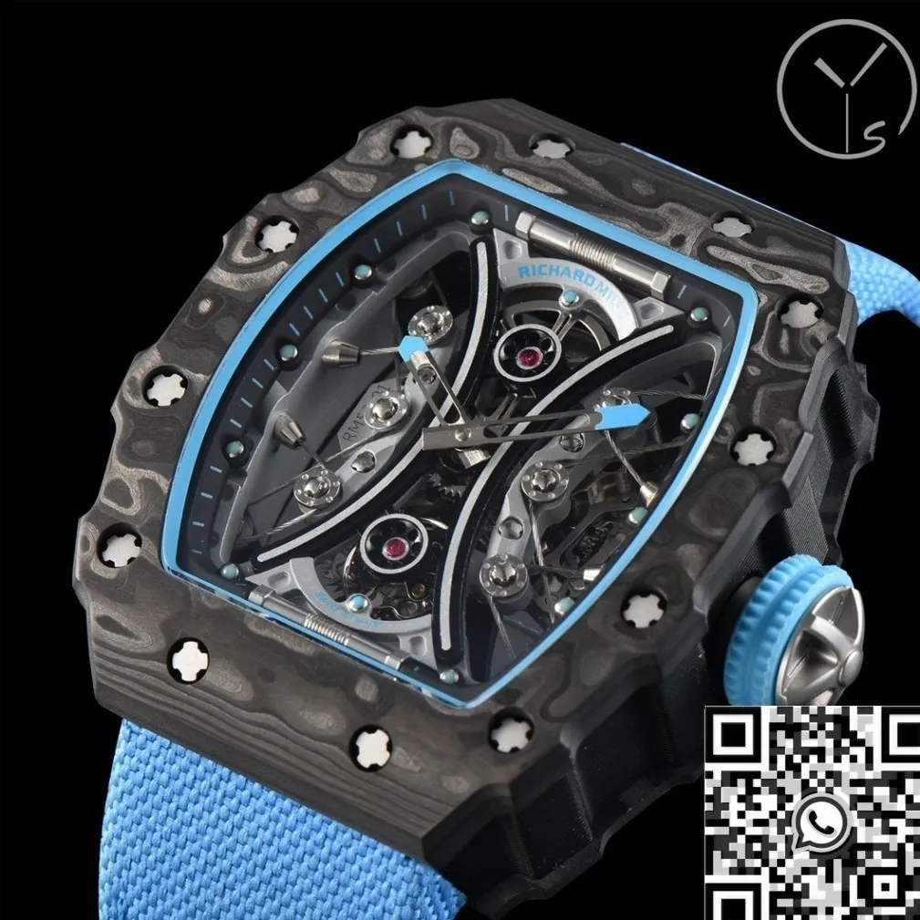 OdorResistant Richard Mille RM53-01 Tourbillon Blue Nylon Strap Watch YS Factory 2871