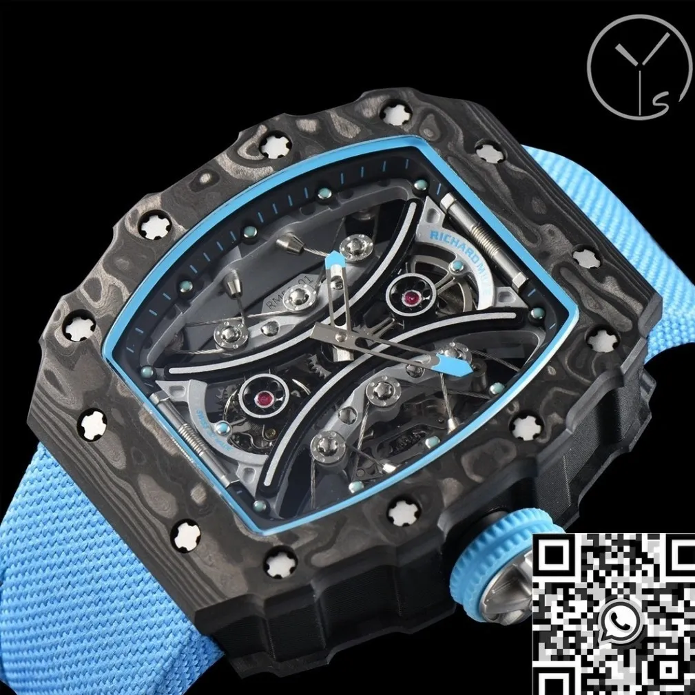 OdorResistant Richard Mille RM53-01 Tourbillon Blue Nylon Strap Watch YS Factory 2871