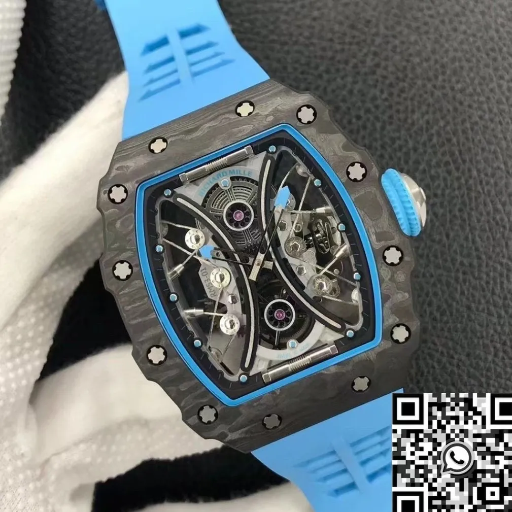 Richard Mille RM53-01 Tourbillon Blue Rubber Strap Watch YS Factory WellDesigned 2875