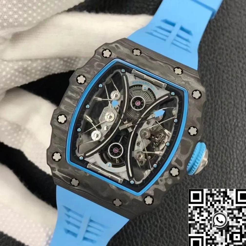 Richard Mille RM53-01 Tourbillon Blue Rubber Strap Watch YS Factory WellDesigned 2875