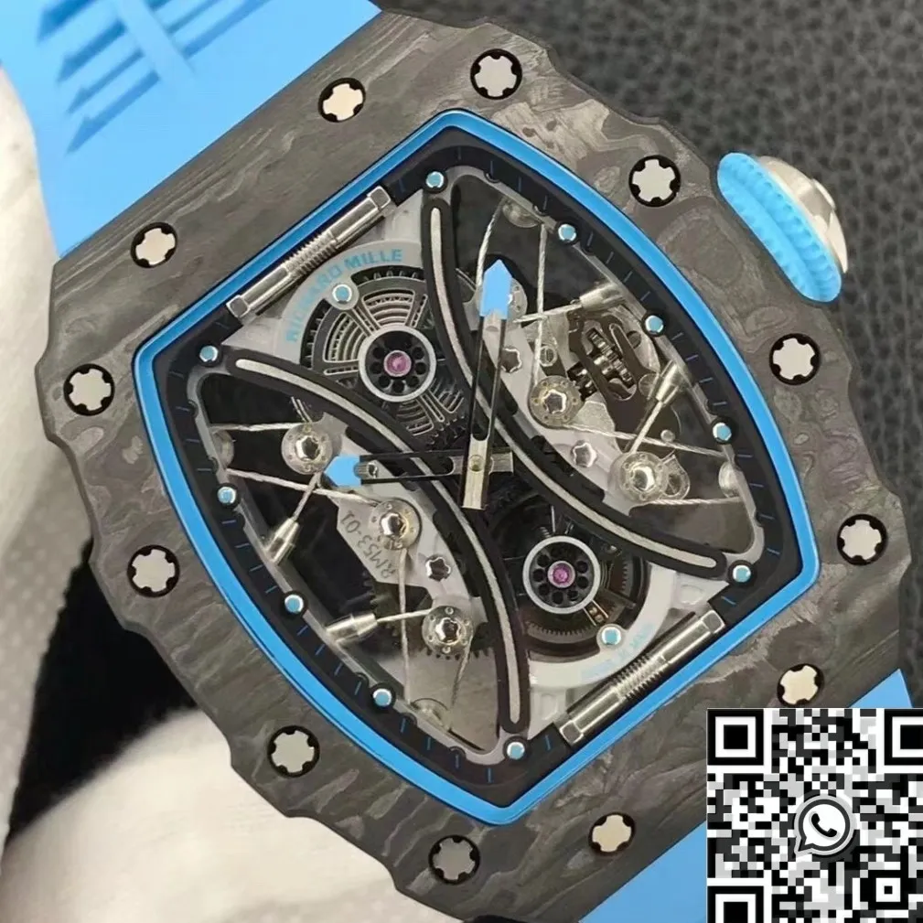 Richard Mille RM53-01 Tourbillon Blue Rubber Strap Watch YS Factory WellDesigned 2875