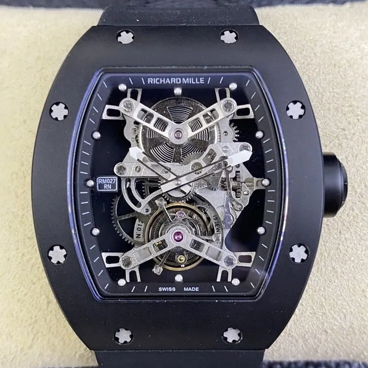 Richard Miller RM027 Black Titanium Tourbillon Watch YS Factory Packable 2877