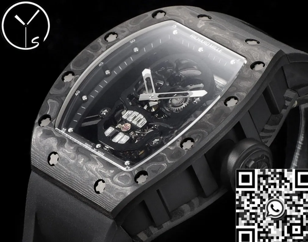 Richard Miller RM052 Black Carbon Fiber Case Watch YS Factory BestValue 2876