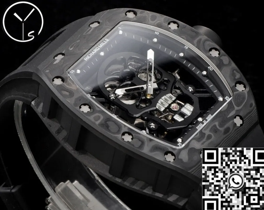 Richard Miller RM052 Black Carbon Fiber Case Watch YS Factory BestValue 2876