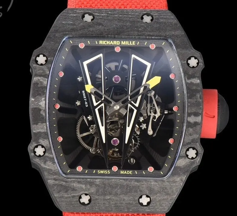 Richard Miller RM27-03 Tourbillon Black Carbon Fiber Watch YS Factory Bold 2881