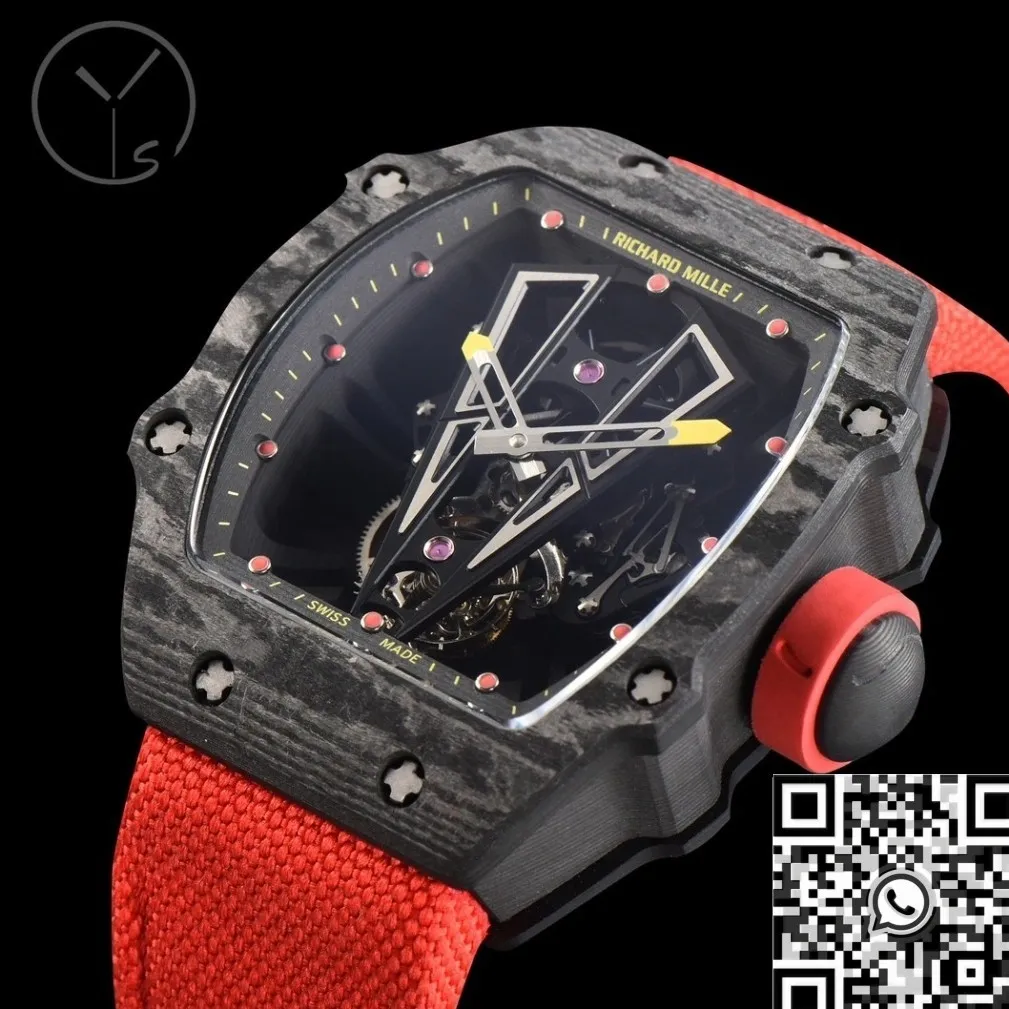 Richard Miller RM27-03 Tourbillon Black Carbon Fiber Watch YS Factory Bold 2881
