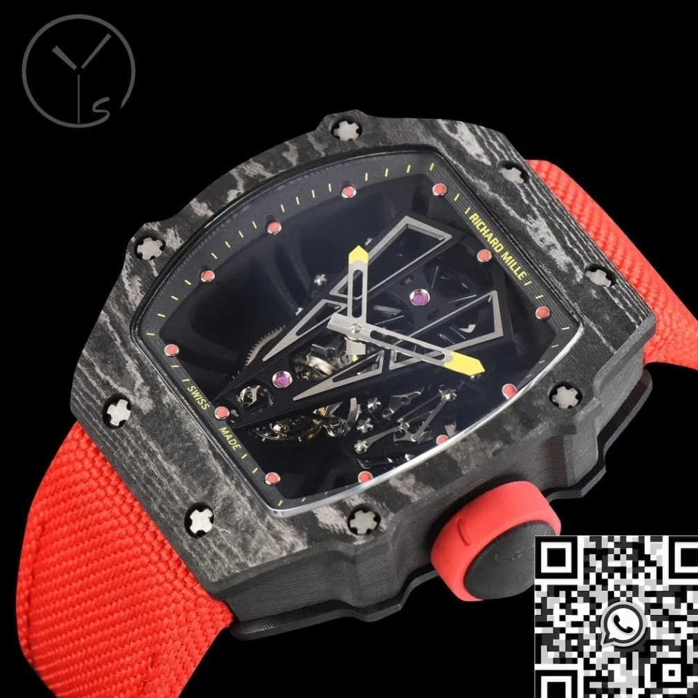 Richard Miller RM27-03 Tourbillon Black Carbon Fiber Watch YS Factory Bold 2881
