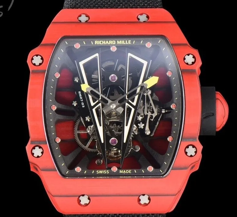 Richard Miller RM27-03 Tourbillon Red Carbon Fiber Watch YS Factory Sleek 2879