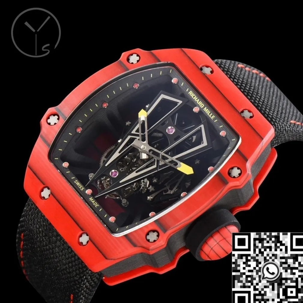 Richard Miller RM27-03 Tourbillon Red Carbon Fiber Watch YS Factory Sleek 2879