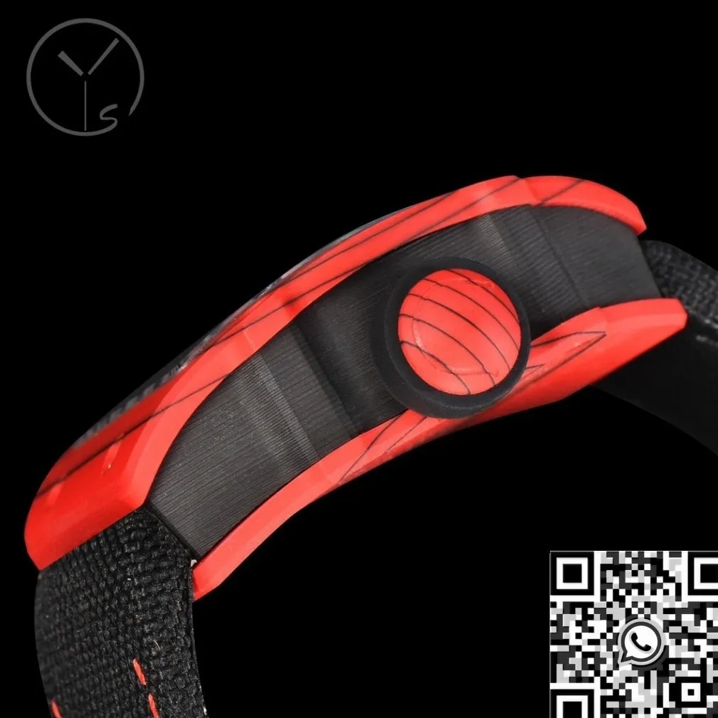 Richard Miller RM27-03 Tourbillon Red Carbon Fiber Watch YS Factory Sleek 2879