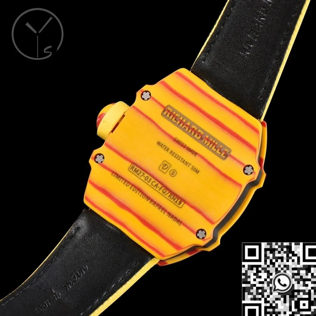 Tailored Richard Miller RM27-03 Tourbillon Yellow Carbon Fiber Watch YS Factory 2882