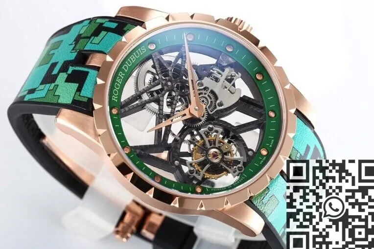 WaterResistant Roger Dubuis Excalibur RDDBEX0393 Green Camouflage Strap Watch BBR Factory 2598
