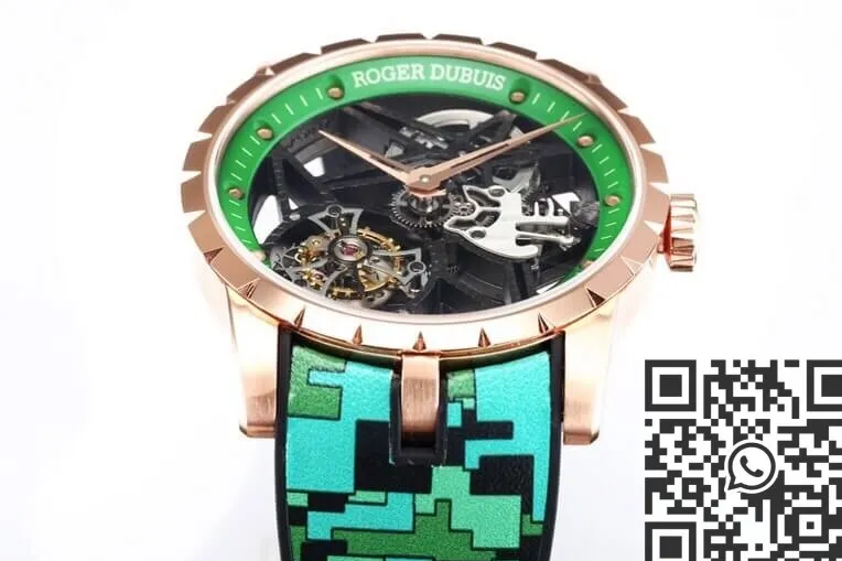 WaterResistant Roger Dubuis Excalibur RDDBEX0393 Green Camouflage Strap Watch BBR Factory 2598