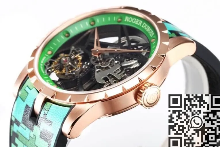 WaterResistant Roger Dubuis Excalibur RDDBEX0393 Green Camouflage Strap Watch BBR Factory 2598