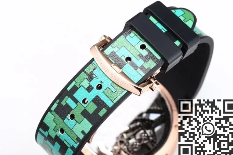 WaterResistant Roger Dubuis Excalibur RDDBEX0393 Green Camouflage Strap Watch BBR Factory 2598
