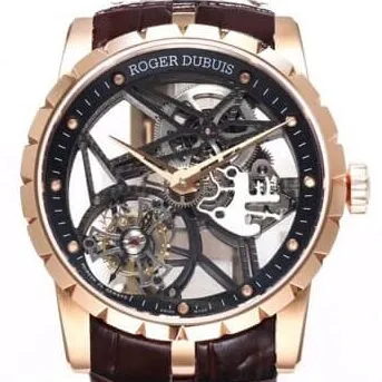 Modern Roger Dubuis Excalibur RDDBEX0393 Rose Gold Case Watch BBR Factory 2605