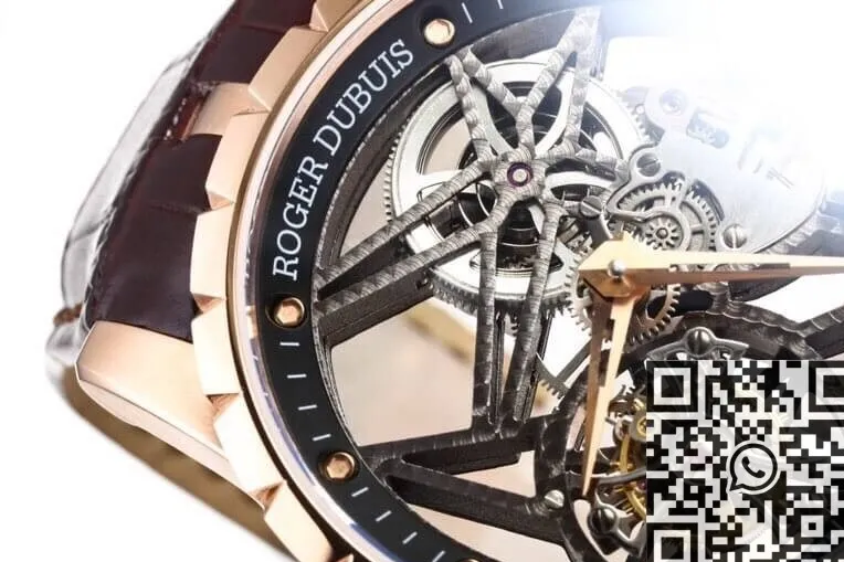 Modern Roger Dubuis Excalibur RDDBEX0393 Rose Gold Case Watch BBR Factory 2605