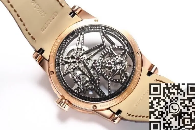 Modern Roger Dubuis Excalibur RDDBEX0393 Rose Gold Case Watch BBR Factory 2605