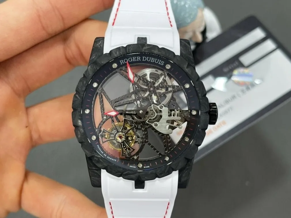 Chic Roger Dubuis Excalibur Spider DBEX0577 Carbon Fiber Watch Case BBR Factory 2602