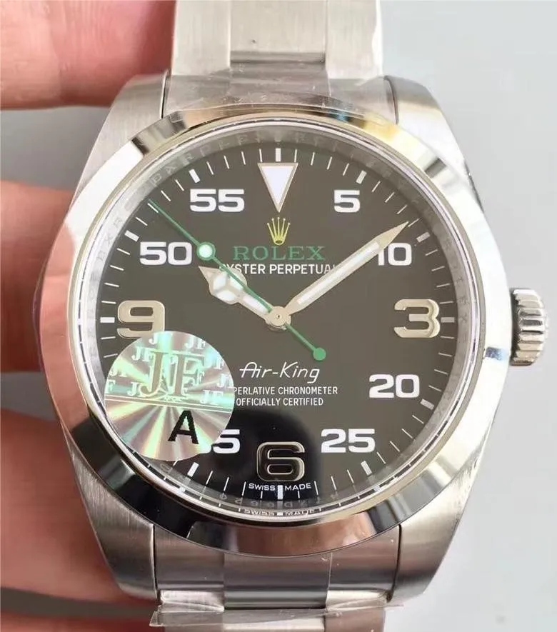 Resilient Rolex Air King M116900-0001 Black Dial Watch JF Factory 2868