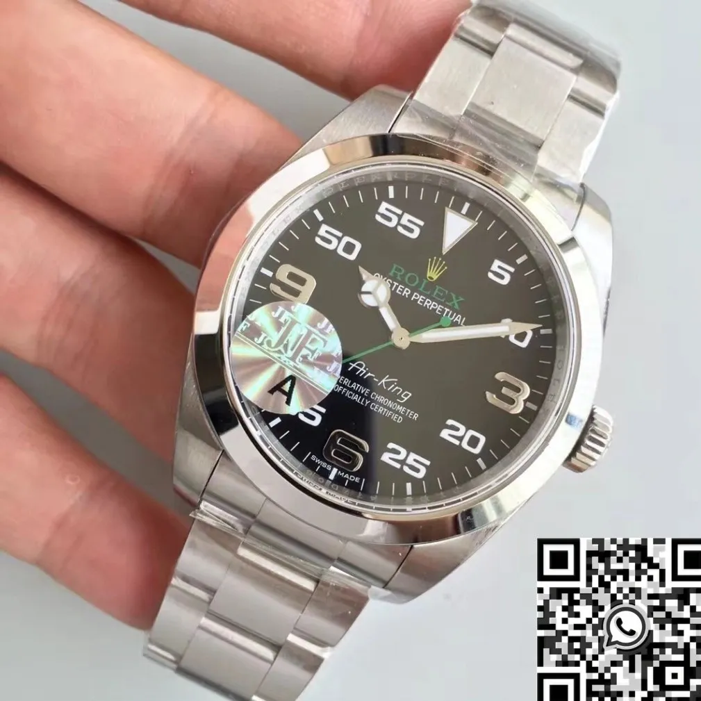 Resilient Rolex Air King M116900-0001 Black Dial Watch JF Factory 2868