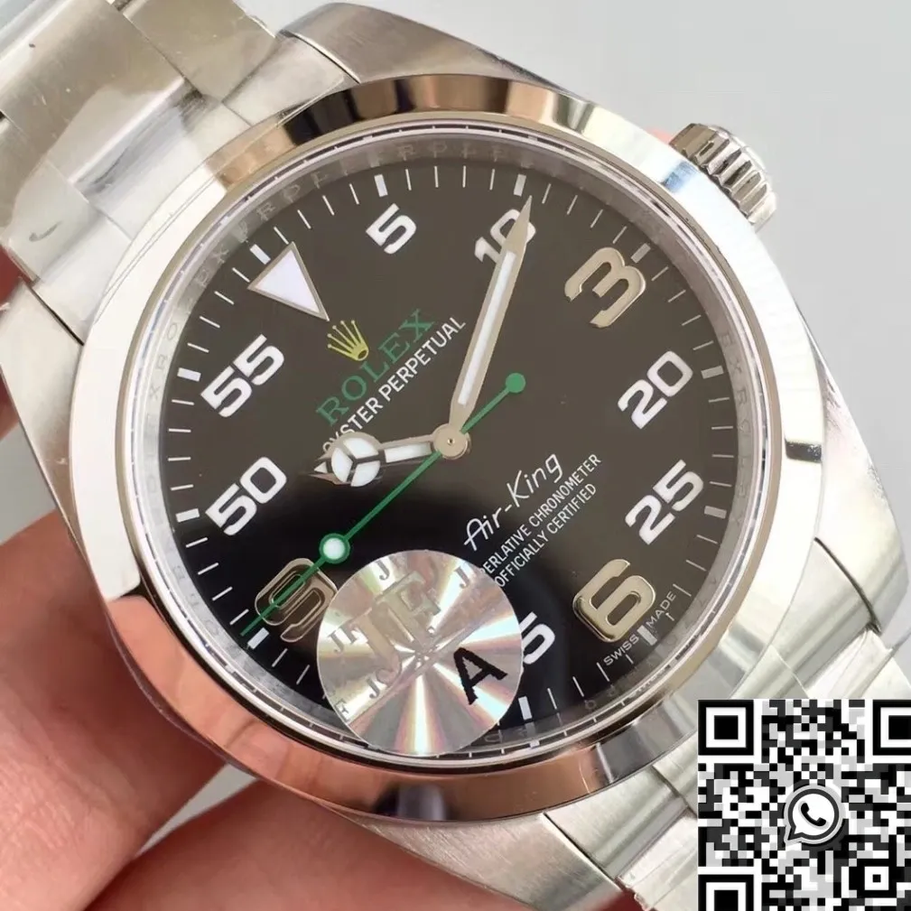 Resilient Rolex Air King M116900-0001 Black Dial Watch JF Factory 2868