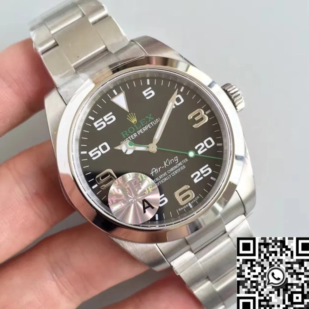 Resilient Rolex Air King M116900-0001 Black Dial Watch JF Factory 2868