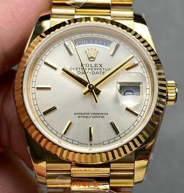 Rolex Date Day M128238 Size 36mm Gold Watch Q Factory AllSeason 2716