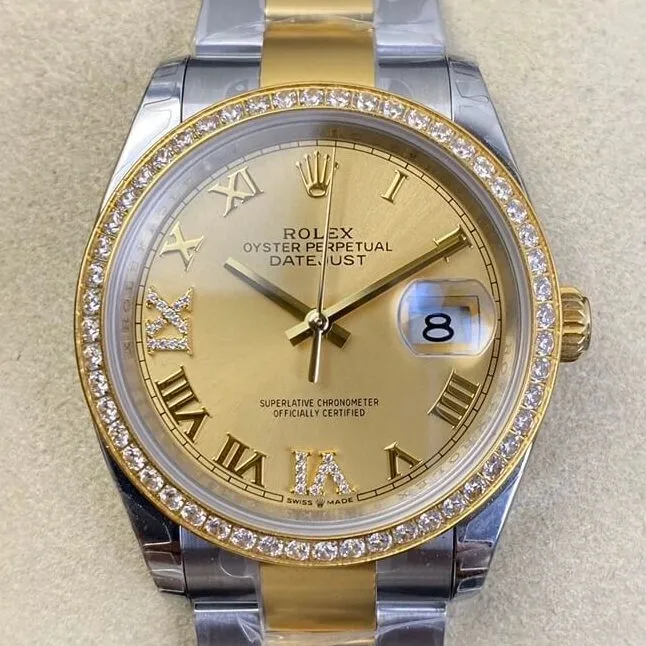 Rolex Datejust M126283RBR Gold Watch Size 36mm EW Factory Breathable 2737