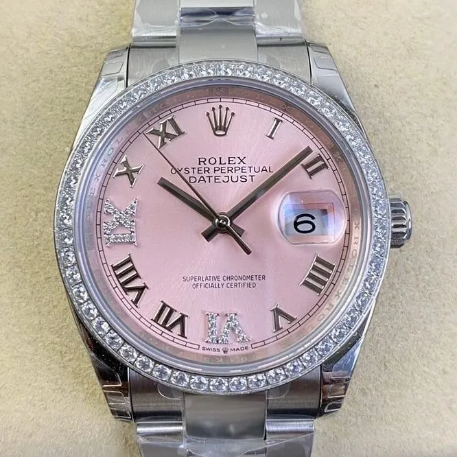 Rolex Datejust M126284RBR-0024 Pinkr Dial Size 36mm Watch EW Factory Reliable 2749