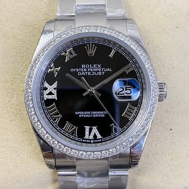 Unique Rolex Datejust M126284RBR Black Dial Size 36mm Watch EW Factory 2750