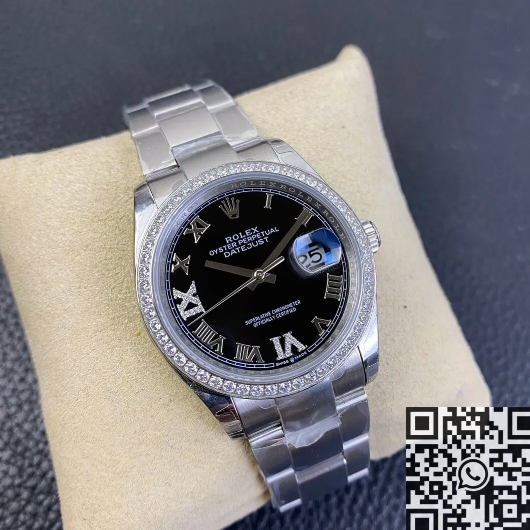 Unique Rolex Datejust M126284RBR Black Dial Size 36mm Watch EW Factory 2750