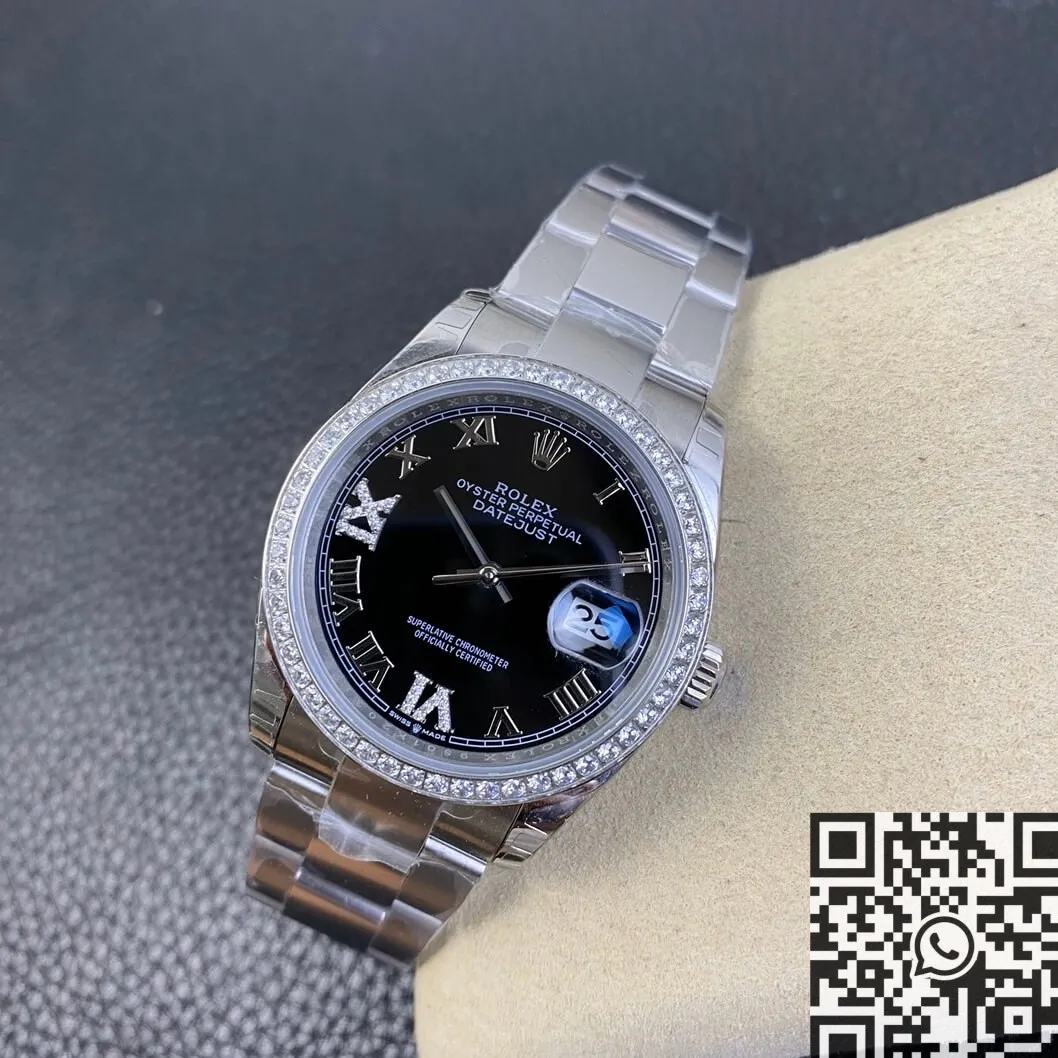 Unique Rolex Datejust M126284RBR Black Dial Size 36mm Watch EW Factory 2750