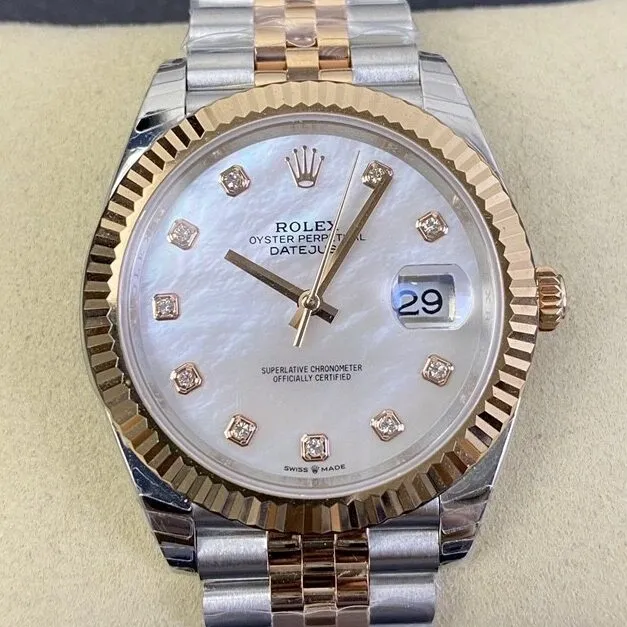 Bold Rolex Datejust M126331-0014 Mother-of-Pearl Diamonds Size 41mm EW Factory 2756
