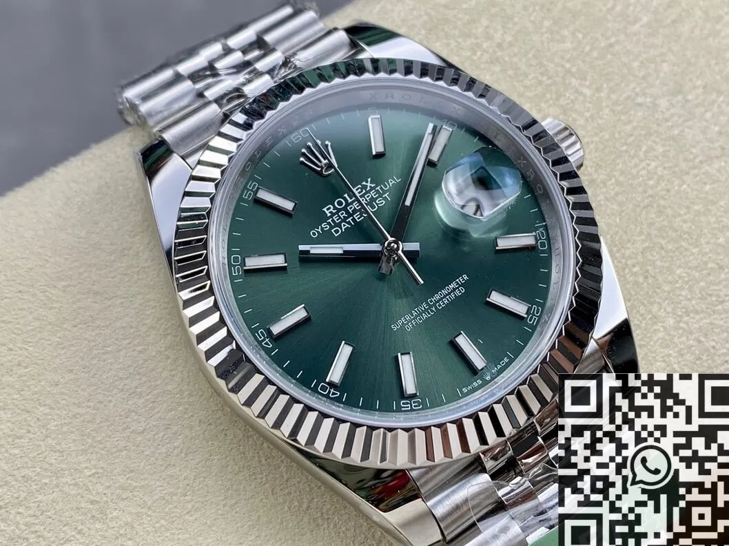 Flexible Rolex Datejust M126334-0028 Mint Green Watch Size 41mm ARF Factory 2136