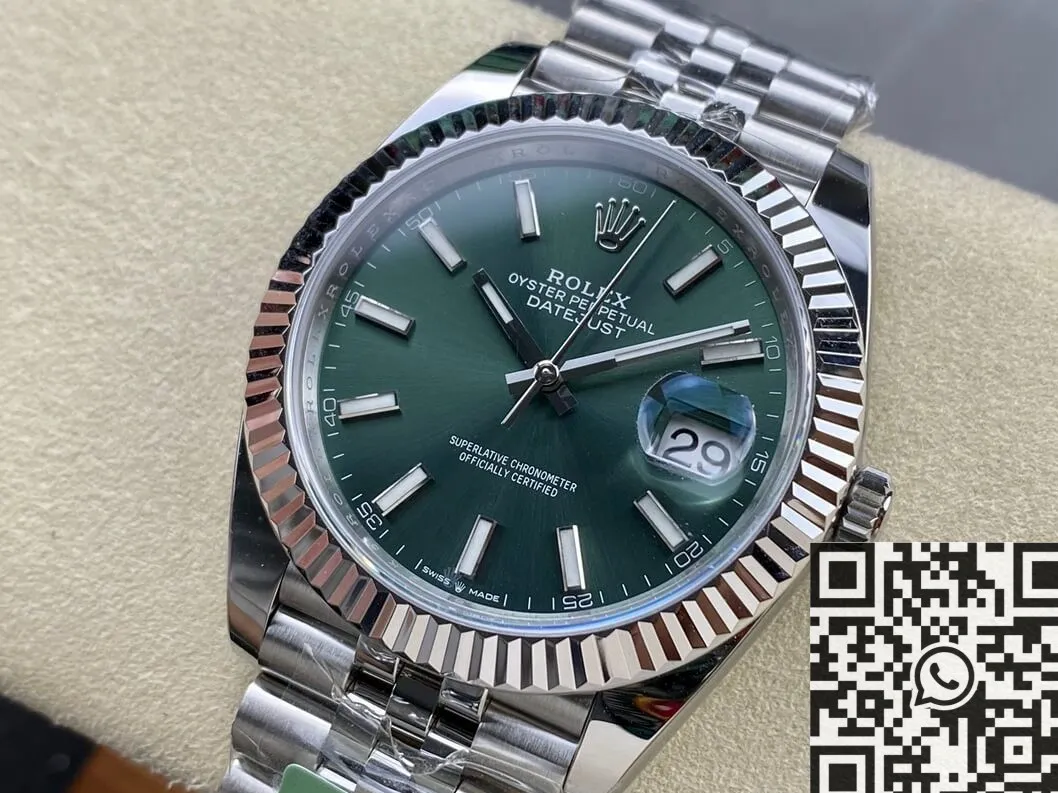 Flexible Rolex Datejust M126334-0028 Mint Green Watch Size 41mm ARF Factory 2136