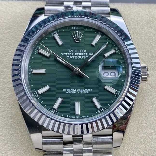Upgraded Rolex Datejust M126334-0030 Mint Green Watch Size 41mm ARF Factory 2138