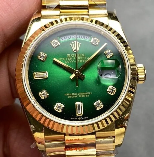 Rolex Day Date Alternative M128238 – 0069 Smoked Green Dial 36mm Watch Q Factory FashionForward 2708