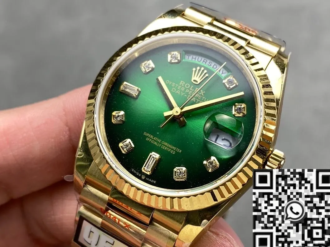 Rolex Day Date Alternative M128238 – 0069 Smoked Green Dial 36mm Watch Q Factory FashionForward 2708