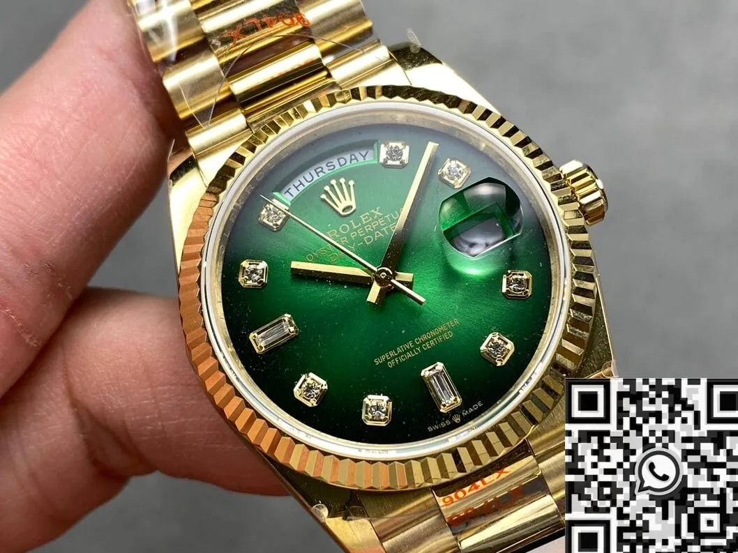 Rolex Day Date Alternative M128238 – 0069 Smoked Green Dial 36mm Watch Q Factory FashionForward 2708