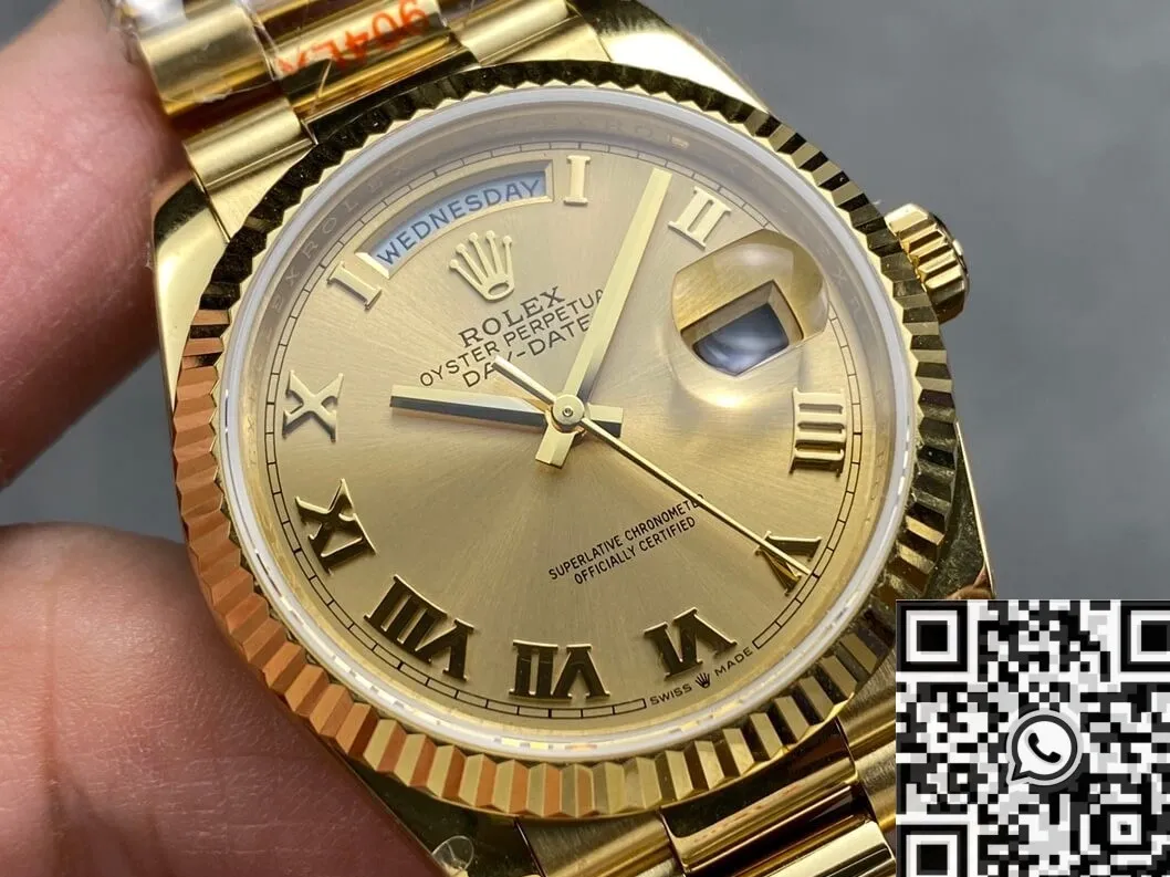 Rolex Day Date Fake M118238 Champagne Gold Dial 36mm Watch Q Factory Supportive 2713