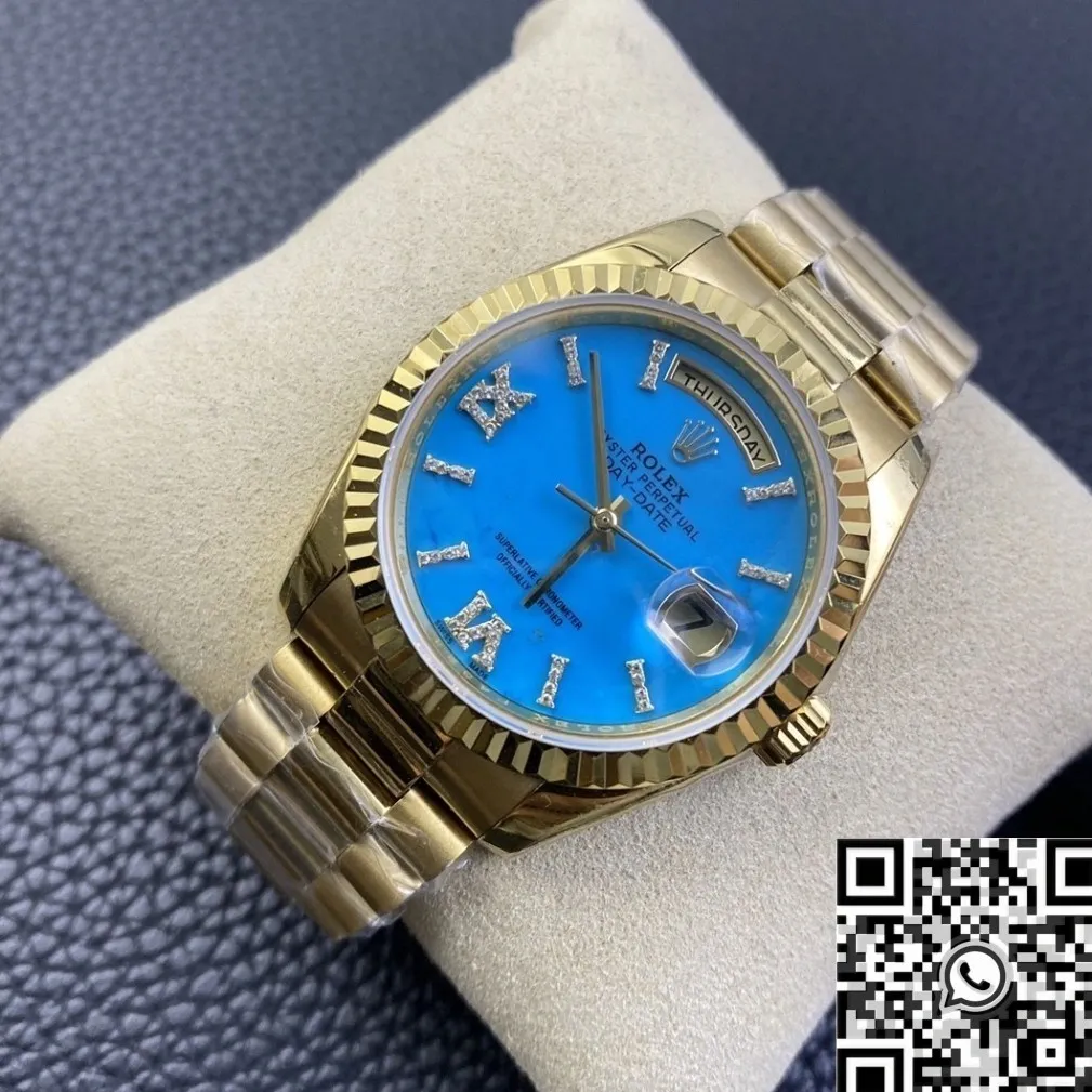 HighPerformance Rolex Day Date M118238-0071 Turquoise Dial Gold Watches Size 36mm EW Factory 2775
