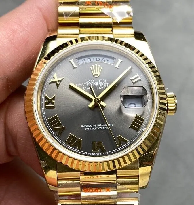 Stretchable Rolex Day Date M118238 Black Dial Size 36mm Watch Q Factory 2706