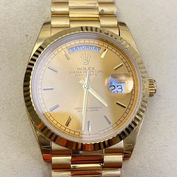 Rolex Day Date M128235-0037 Champagne Gold Watch Size 36mm EW Factory Contemporary 2776