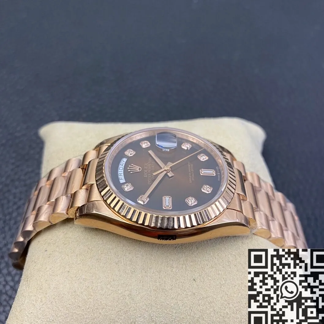 Packable Rolex Day Date M128235-0037 Gradient Brown Dial Ladies Rose Gold Watch Size 36mm EW Factory 2777