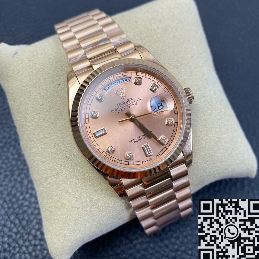 Rolex Day Date M128235-0037 Rose Gold Dial Ladies Rose Gold Watch Size 36mm EW Factory Vibrant 2778