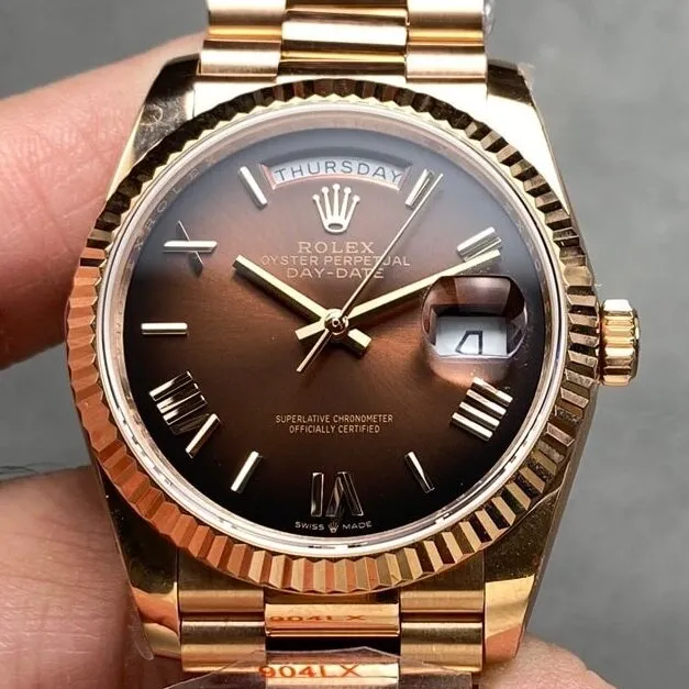 Upgraded Rolex Day Date M128235-0075 Smoked Brown Size 36mm Watch Q Factory 2700