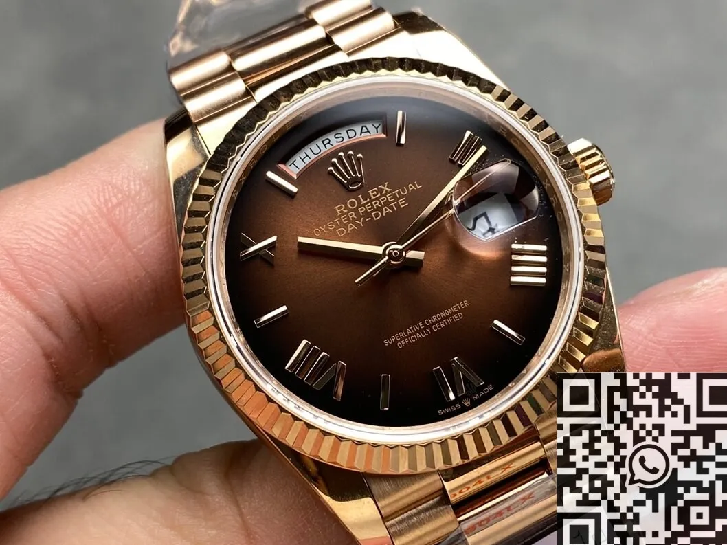 Upgraded Rolex Day Date M128235-0075 Smoked Brown Size 36mm Watch Q Factory 2700